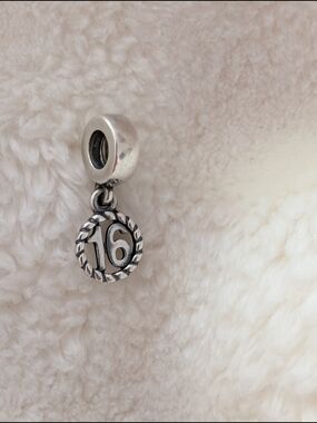 Authentic Pandora Sterling Silver Sweet 16 Birthday Dangle Charm 790494